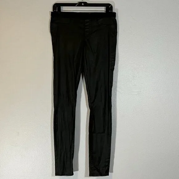 Helmut Lang Legging LBack Pull On Coated Black Skinny Pant Size 27 - Picture 2 of 10